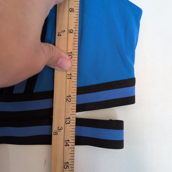 Solid & Striped Sport Blue V-Neck Bra & High-Waist Leggings S - Picture 10 of 13